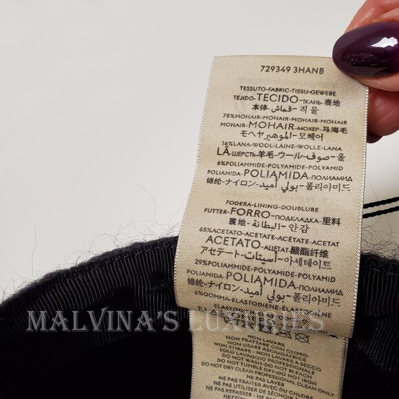 GUCCI BASEBALL CAP MOHAIR WOOL BLEND w GOLDTONE GG LOGO HAT UNISEX sz L - Picture 12 of 15